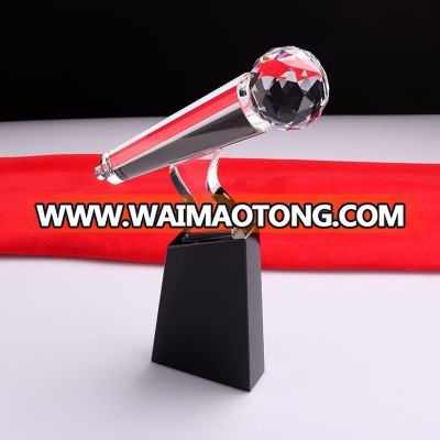 wholesale blank square crystal glass microphone awards for sale