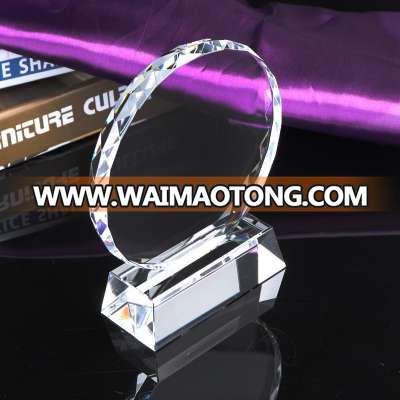 Wholesale blank crystal trophy, crystal glass award and engraving plaque