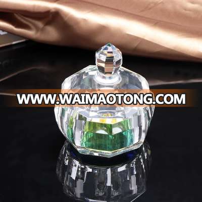 Unique cute square glass jewelry box crystal glass jar