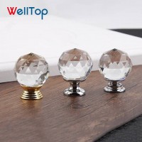 Hot-sale Furniture Cabinet Drawer Knobs Crystal Round Drawer Crystal Handle & Knobs Vt-01.187